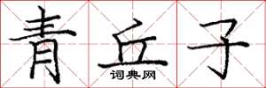 龐中華青丘子楷書怎么寫