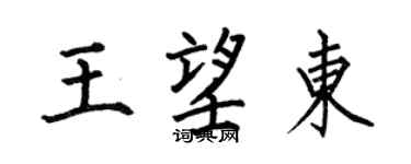何伯昌王望東楷書個性簽名怎么寫