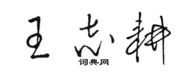 駱恆光王志耕草書個性簽名怎么寫