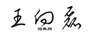 梁錦英王向磊草書個性簽名怎么寫