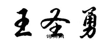 胡問遂王聖勇行書個性簽名怎么寫