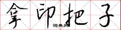 拿印把子怎么寫好看