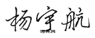 駱恆光楊宇航行書個性簽名怎么寫