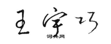 駱恆光王宇巧草書個性簽名怎么寫