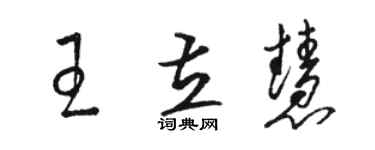 駱恆光王立慧草書個性簽名怎么寫