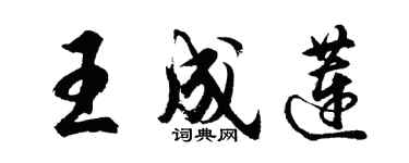 胡問遂王成蓮行書個性簽名怎么寫