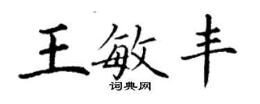 丁謙王敏豐楷書個性簽名怎么寫