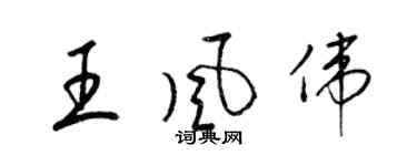 梁錦英王風偉草書個性簽名怎么寫