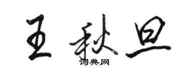 駱恆光王秋旦行書個性簽名怎么寫