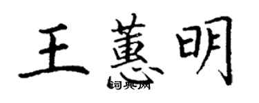 丁謙王蕙明楷書個性簽名怎么寫