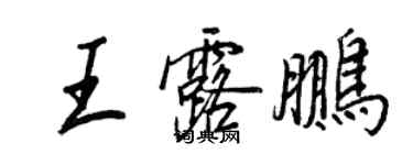 王正良王露鵬行書個性簽名怎么寫