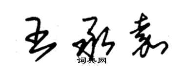 朱錫榮王承嘉草書個性簽名怎么寫