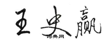 駱恆光王史贏行書個性簽名怎么寫