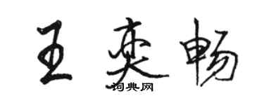 駱恆光王奕暢行書個性簽名怎么寫