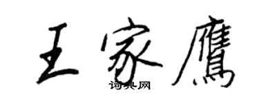 王正良王家鷹行書個性簽名怎么寫