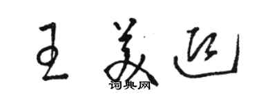 駱恆光王美迎草書個性簽名怎么寫