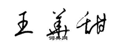 梁錦英王華甜草書個性簽名怎么寫