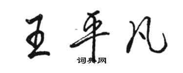 駱恆光王平凡行書個性簽名怎么寫