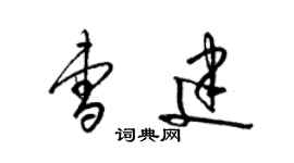 梁錦英曹建草書個性簽名怎么寫