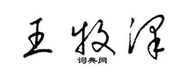 梁錦英王牧澤草書個性簽名怎么寫