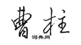 駱恆光曹柱行書個性簽名怎么寫