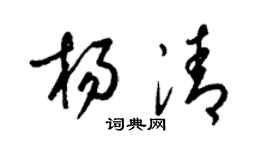 梁錦英楊清草書個性簽名怎么寫
