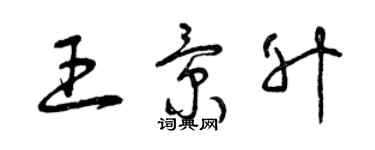 曾慶福王景升草書個性簽名怎么寫