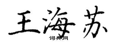 丁謙王海蘇楷書個性簽名怎么寫