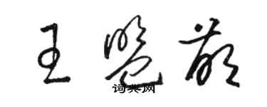 駱恆光王盟萌草書個性簽名怎么寫