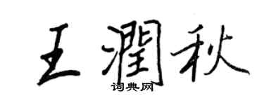 王正良王潤秋行書個性簽名怎么寫