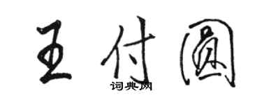 駱恆光王付圓行書個性簽名怎么寫