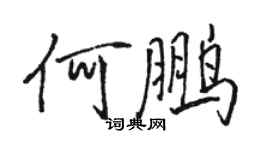 駱恆光何鵬行書個性簽名怎么寫