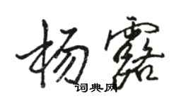 駱恆光楊露行書個性簽名怎么寫
