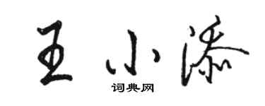 駱恆光王小添行書個性簽名怎么寫