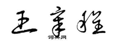 曾慶福王章程草書個性簽名怎么寫