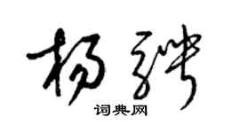 梁錦英楊騁草書個性簽名怎么寫