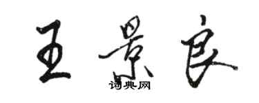 駱恆光王景良行書個性簽名怎么寫