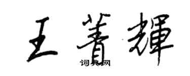 王正良王菁輝行書個性簽名怎么寫