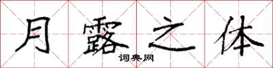 袁強月露之體楷書怎么寫
