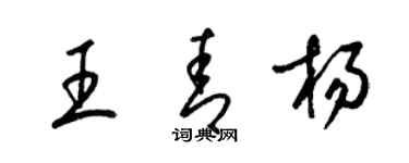 梁錦英王青楊草書個性簽名怎么寫