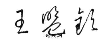 駱恆光王盟欽草書個性簽名怎么寫