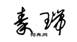 朱錫榮秦瑞草書個性簽名怎么寫