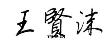 王正良王賢沫行書個性簽名怎么寫