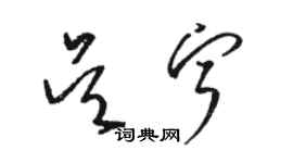 駱恆光吳寧草書個性簽名怎么寫