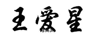 胡問遂王愛星行書個性簽名怎么寫