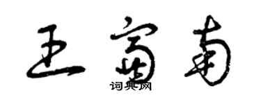 曾慶福王富南草書個性簽名怎么寫