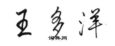 駱恆光王多洋行書個性簽名怎么寫