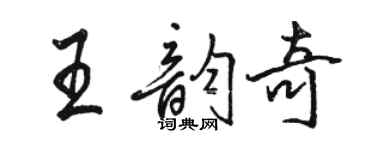駱恆光王韻奇行書個性簽名怎么寫