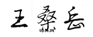 曾慶福王桑岳行書個性簽名怎么寫