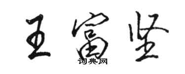 駱恆光王富堅行書個性簽名怎么寫